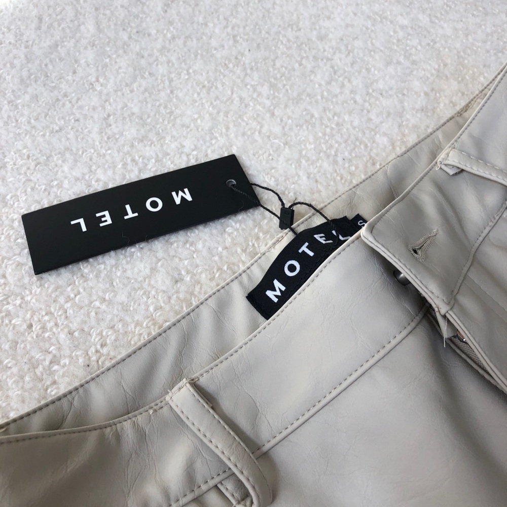 Motelrocks Faux Leather Flare Trouser